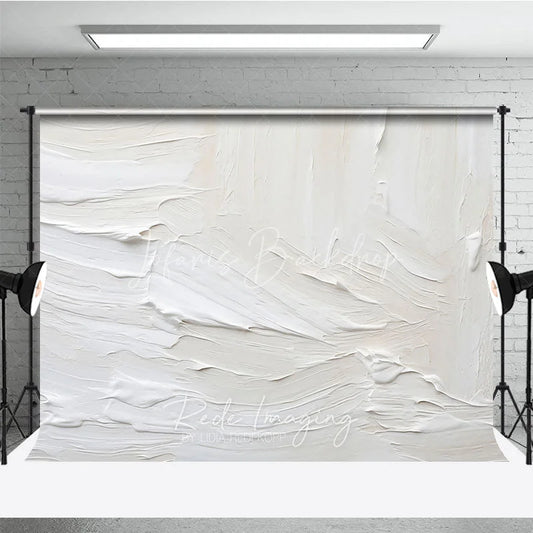 Lofaris Creamy White and Beige Textured Paint Strokes Photography Backdrop Abstract Art Studio Prop for Portraits