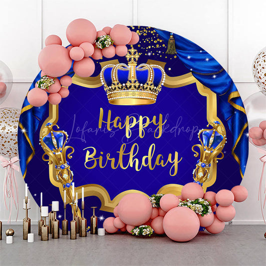 Lofaris Crown And Scepter Circle Happy Birthday Backdrop