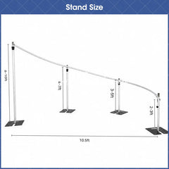 Lofaris Curved Wave Backdrop Stand Frame Adjustable Metal Tube Support for Wedding Event Decor