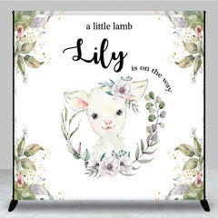 Lofaris Custom Baby Shower Backdrop Little Lamb Watercolor White Flower Greenery Farm Animal
