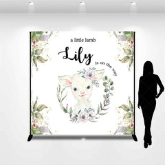 Lofaris Custom Baby Shower Backdrop Little Lamb Watercolor White Flower Greenery Farm Animal