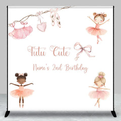 Lofaris Custom Ballerina Birthday Backdrop Personalized Tutu Cute Ballet Theme Party Decoration