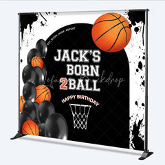 Lofaris Custom Basketball Born 2Ball Birthday Backdrop Eat Sleep Hoop Repeat Party Decor