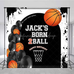 Lofaris Custom Basketball Born 2Ball Birthday Backdrop Eat Sleep Hoop Repeat Party Decor