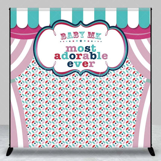 Lofaris Custom Birthday Backdrop Circus Carnival Tent Personalize Name Pastel Stripes Curtain Background Kids Party Decoration