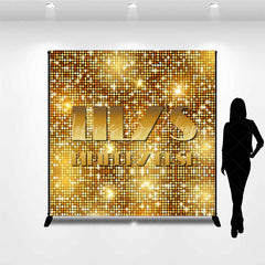 Lofaris Custom Birthday Backdrop Gold Sequin Spots Glitz Glamorous Disco Party Photography