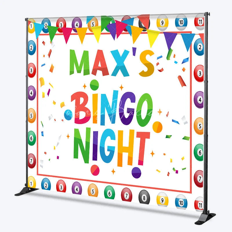 Lofaris Custom Birthday Backdrop Personalized Bingo Night Colorful Balls Party Decorations