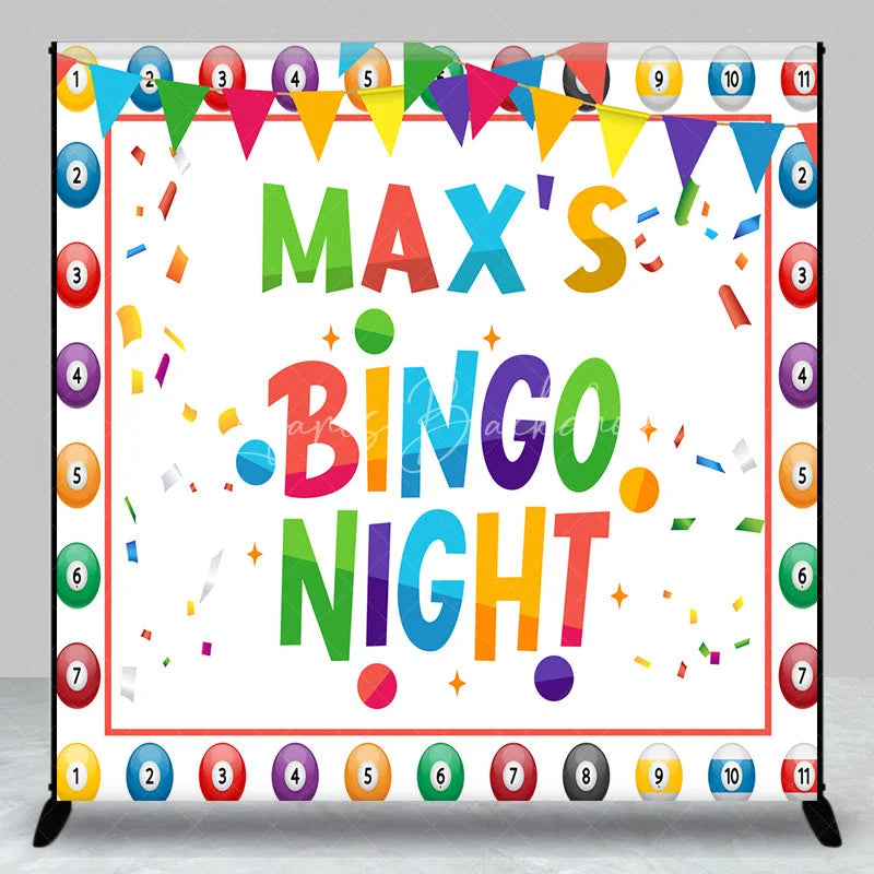 Lofaris Custom Birthday Backdrop Personalized Bingo Night Colorful Balls Party Decorations