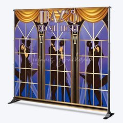 Lofaris Custom Birthday Backdrop Personalized Prom Night Art Deco Dancing Silhouette Party
