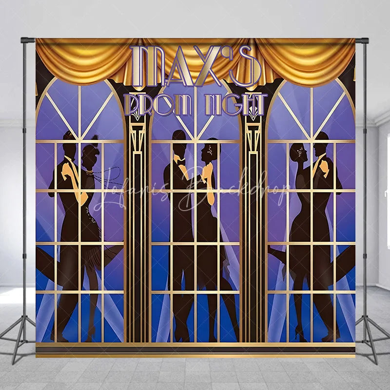 Lofaris Custom Birthday Backdrop Personalized Prom Night Art Deco Dancing Silhouette Party