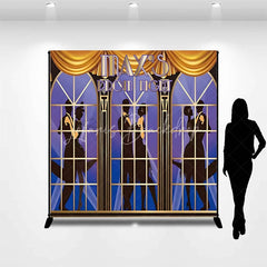 Lofaris Custom Birthday Backdrop Personalized Prom Night Art Deco Dancing Silhouette Party