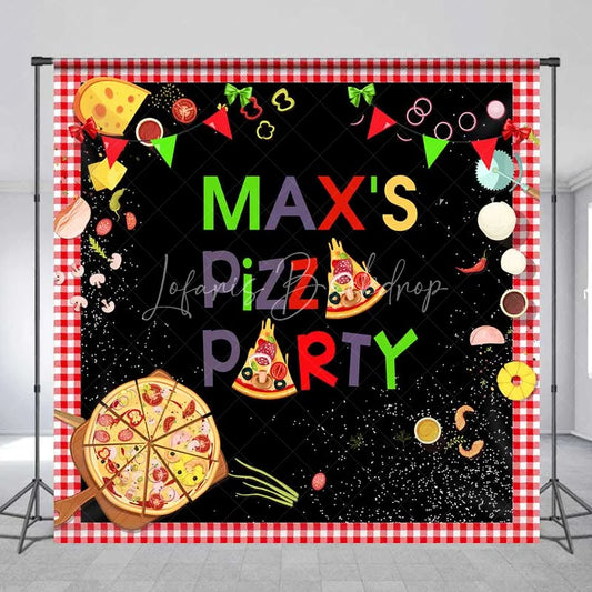 Lofaris Custom Birthday Backdrop Pizza Party Theme Italian Food Cooking Chalkboard Personalized Background