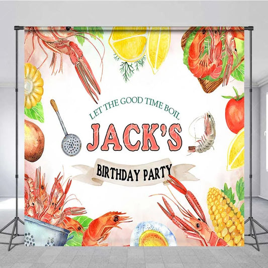 Lofaris Custom Birthday Backdrop Seafood Boil Crawfish Shrimp Feast Photography Background