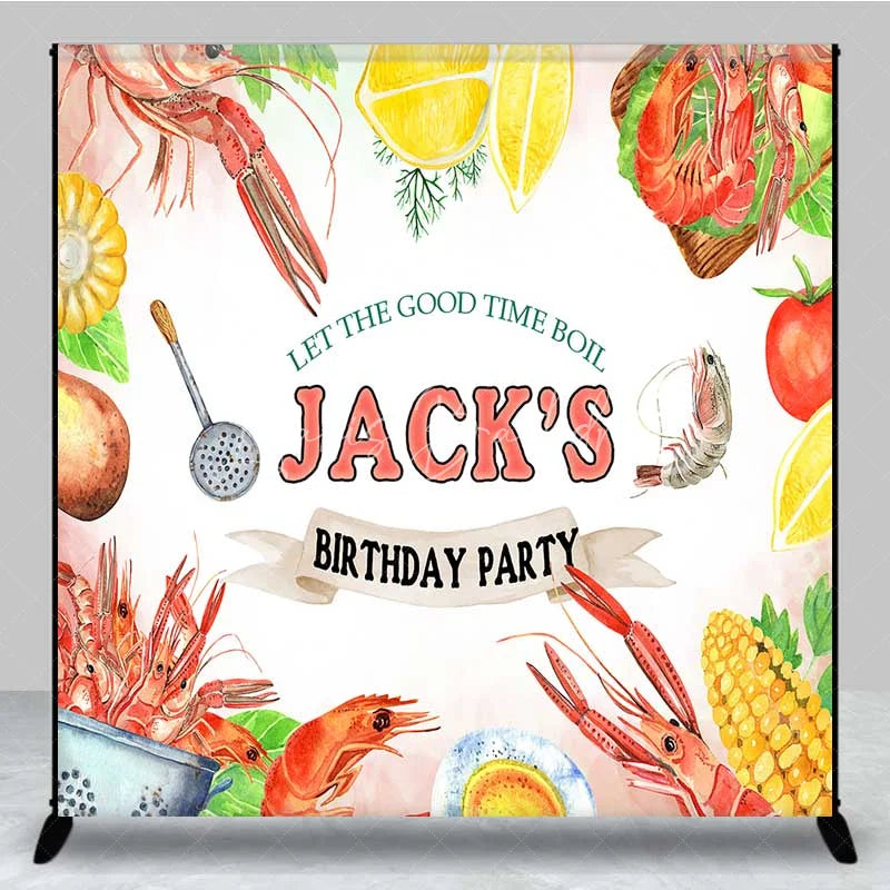Lofaris Custom Birthday Backdrop Seafood Boil Crawfish Shrimp Feast Photography Background
