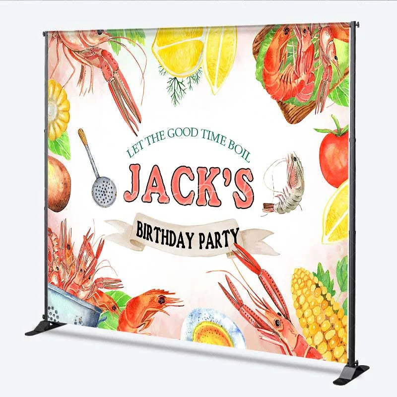 Lofaris Custom Birthday Backdrop Seafood Boil Crawfish Shrimp Feast Photography Background