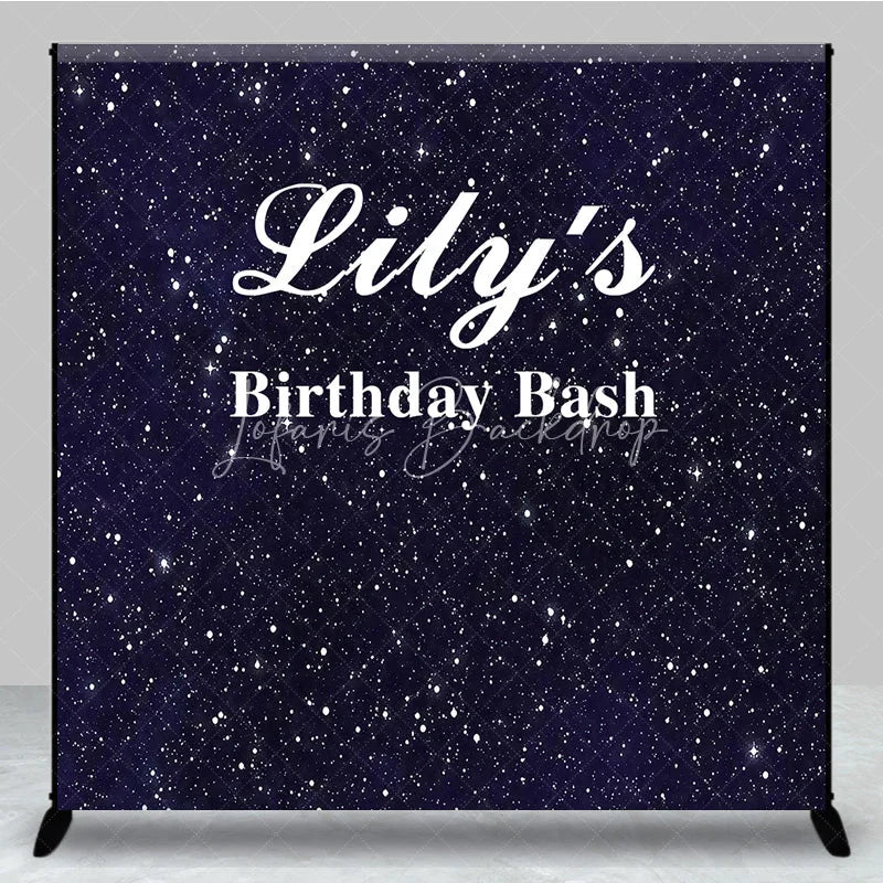 Lofaris Custom Birthday Backdrop Starry Night Navy Blue Gold Sparkle Sky Personalize Party