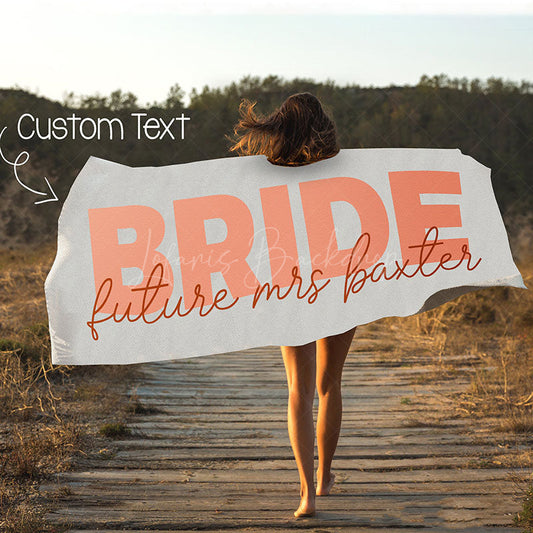 Lofaris Custom Bride and Bridesmaid Name Beach Towel