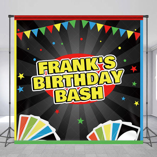 Lofaris Custom Card Game Birthday Bash Backdrop Uno Inspired Colorful Party Theme Personalized Family Night Decor
