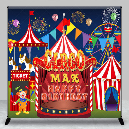 Lofaris Custom Circus Birthday Cartoon Game Night Backdrop