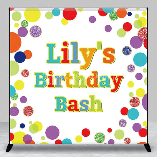 Lofaris Custom Colorful Confetti Birthday Bash Backdrop Personalized Glitter Polka Dot Party Decoration for Celebrations