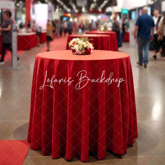 Lofaris Custom Commercial Trade Logo Text Round Tablecloth