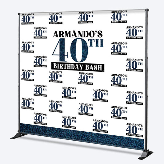 Lofaris Custom Dark Blue Step And Repeat Birthday Banner