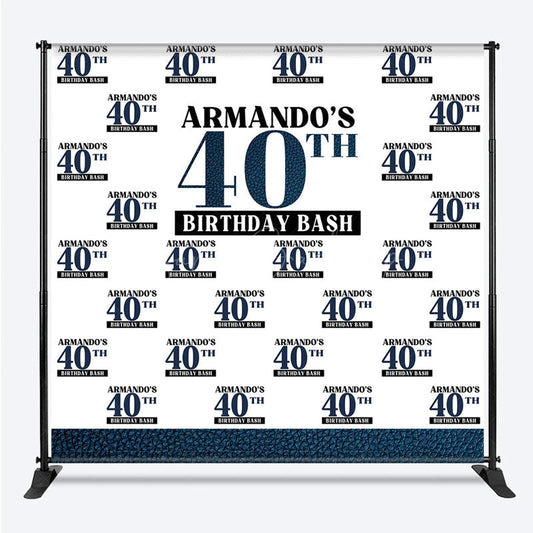 Lofaris Custom Dark Blue Step And Repeat Birthday Banner