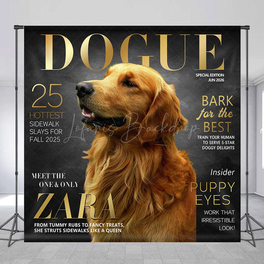 Lofaris Custom Dog Photo Fashion Magazine Dogue Backdrop