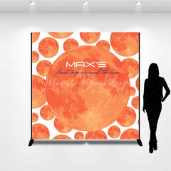 Lofaris Custom First Trip Around The Sun Backdrop Red Planet Galaxy Background Personalized Name 1st Birthday Party Decoration