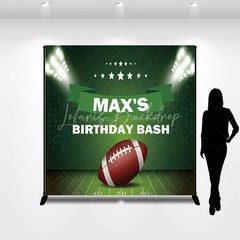 Lofaris Custom Green Football Field Stadium Lights Birthday Party Backdrop Personalized Sports Celebration Decor