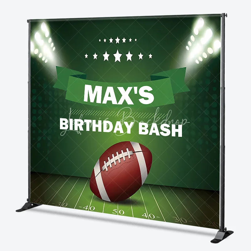 Lofaris Custom Green Football Field Stadium Lights Birthday Party Backdrop Personalized Sports Celebration Decor