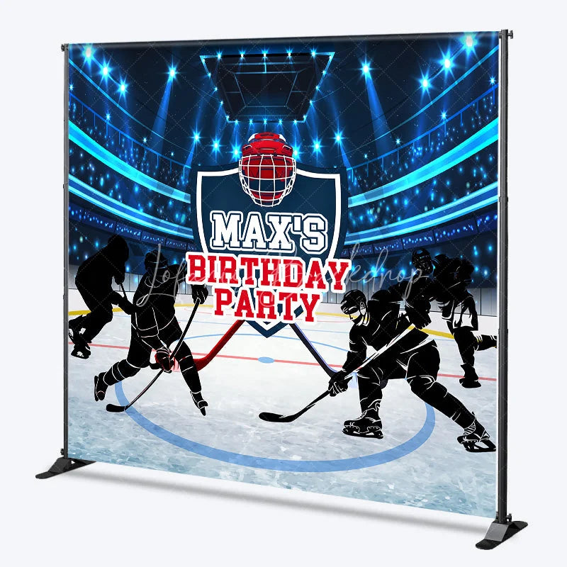 Lofaris Custom Hockey Birthday Backdrop Personalized Ice Stadium Sports Theme Party Banner
