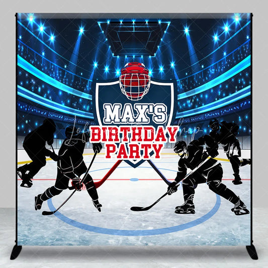 Lofaris Custom Hockey Birthday Backdrop Personalized Ice Stadium Sports Theme Party Banner