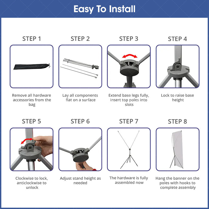 Lofaris Custom Logo Adjustable X Banner Stand For Exhibition