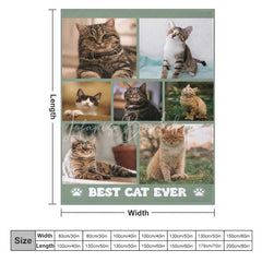 Lofaris Custom Photo Collage Pet Blanket for Cat Lovers ’Best Ever’ Memorial Gift Add Your Favorite Pictures