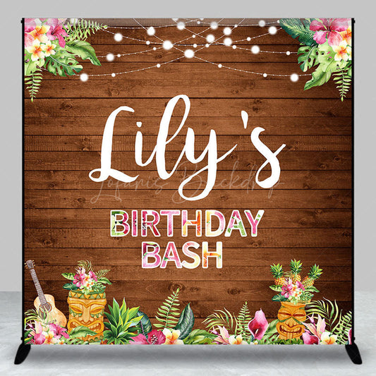 Lofaris Custom Photo Floral Hawaii Light Birthday Backdrop