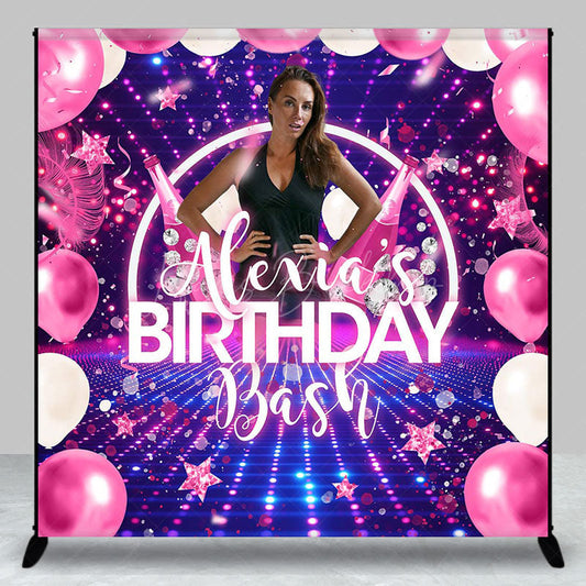 Lofaris Custom Photo Name Stars Balloons Birthday Backdrop
