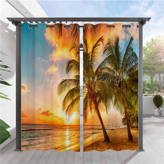 Lofaris Custom Photo Outdoor Curtain One Picture for 2 pcs