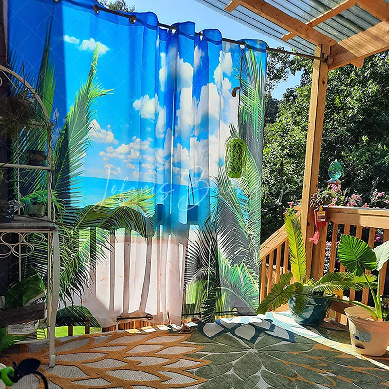 Lofaris Custom Photo Outdoor Curtain One Picture for 2 pcs