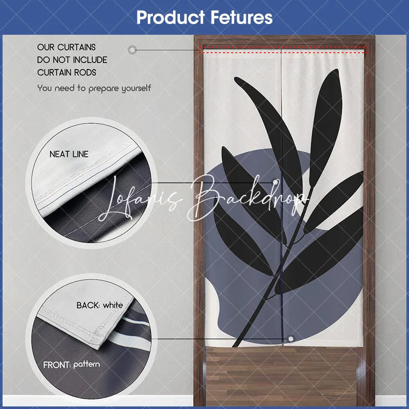 Lofaris Custom Photo Text Door Curtain Doorway 2 pcs for Home Kitchen Privacy Decoration