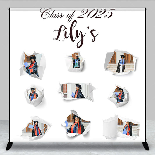 Lofaris Custom Photos Simple Congras Graduation Backdrop