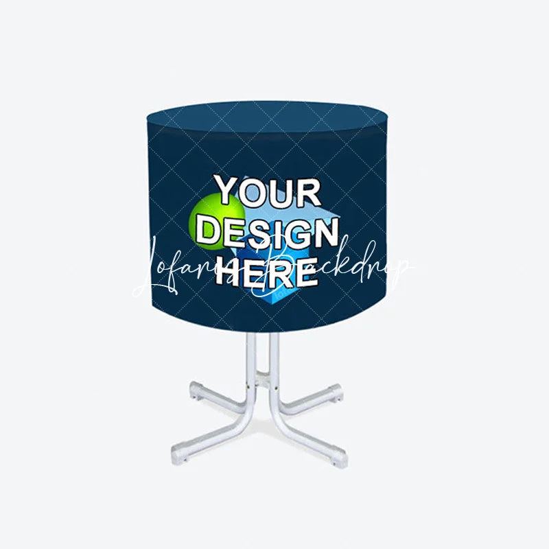 Lofaris Custom Printing Logo Text Round Fitted Tablecloth