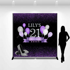 Lofaris Custom Purple Balloon High Heels Birthday Backdrop