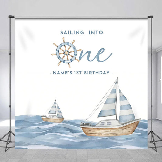 Lofaris Custom Sailing Birthday Backdrop Personalized Nautical Sailboat 1st Party Decor