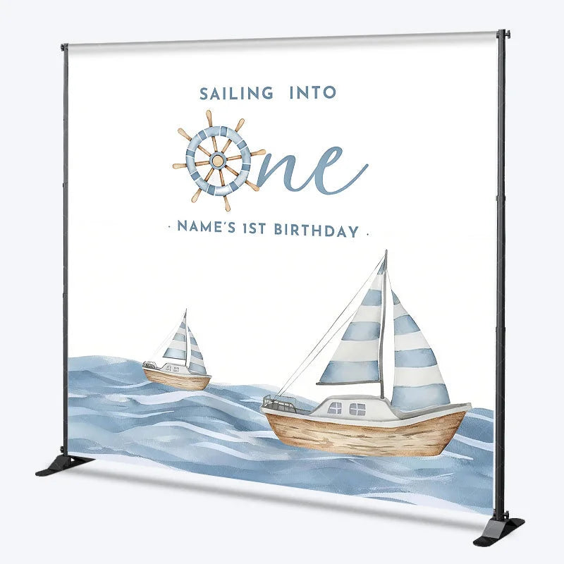 Lofaris Custom Sailing Birthday Backdrop Personalized Nautical Sailboat 1st Party Decor