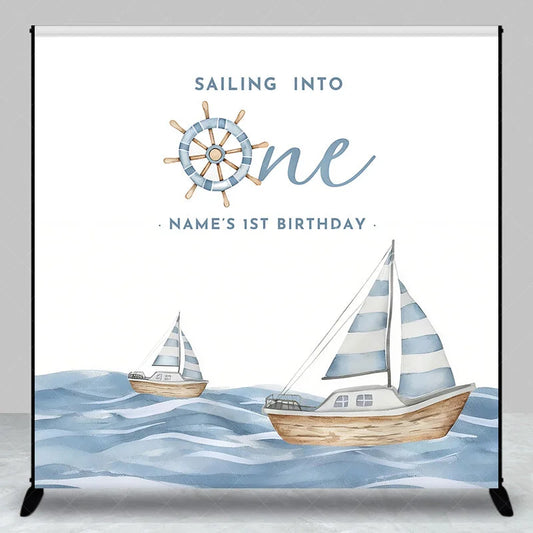 Lofaris Custom Sailing Birthday Backdrop Personalized Nautical Sailboat 1st Party Decor