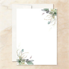 Lofaris Custom Set of 20 Bridal Shower Invitation Elegant Wedding Dress Eucalyptus Gold Design Personalized Party