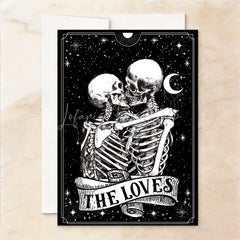 Lofaris Custom Set of 20 Gothic Celestial Wedding Invitation with Embracing Skeletons Dark Romantic Stars and Moon Theme