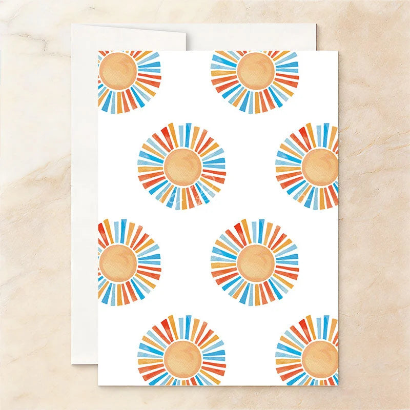 Lofaris Custom Set of 20 Here Comes the Son Sun Baby Shower Invitation Personalized with Vibrant Orange and Blue Rays