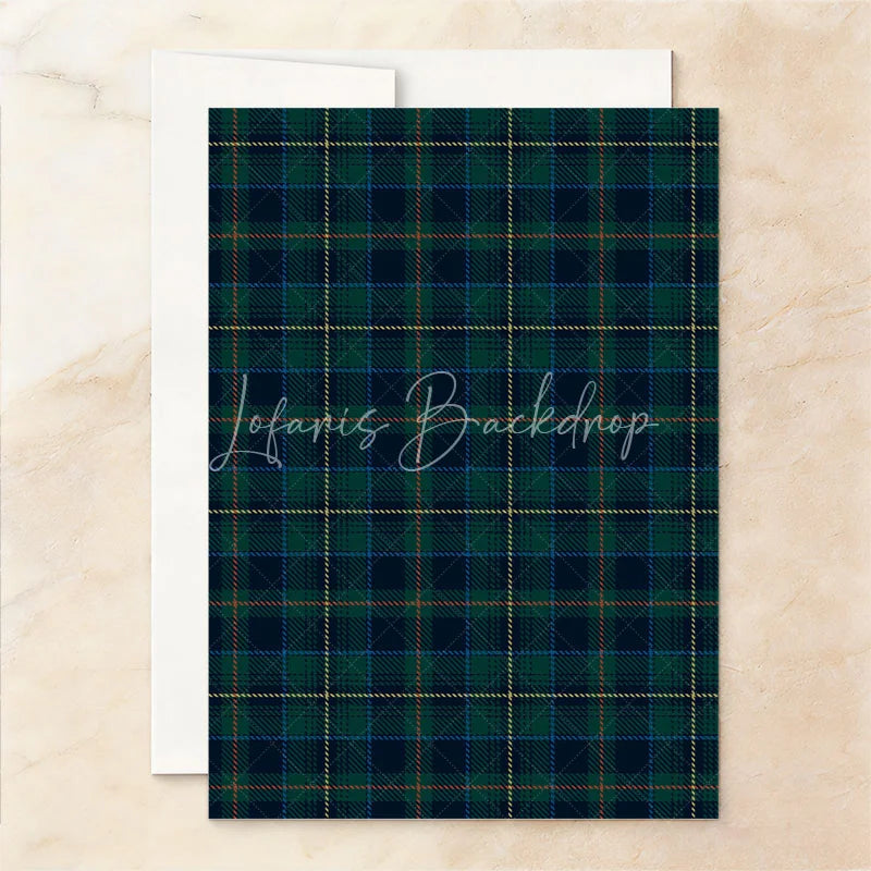Lofaris Custom Set of 20 Plaid Teddy Bear Baby Shower Invitation Elegant Green and Blue Tartan Design for New Celebration